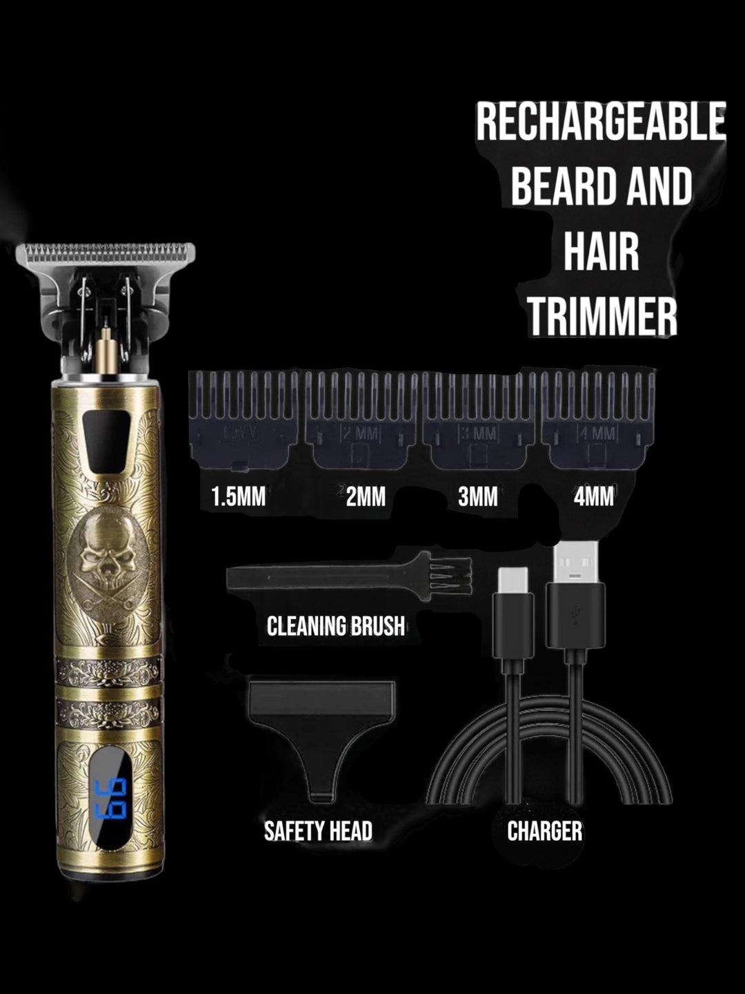 Beard And Hair Trimmer - Salon Grade - Cordless And Rechargeable - Hairy Man Care