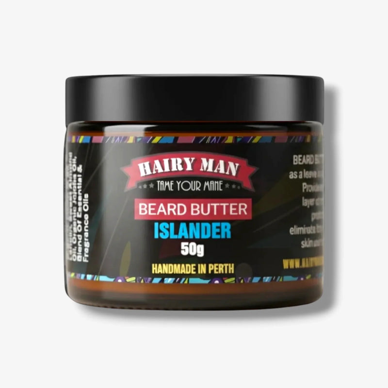 Hairy Man Islander Beard Butter 50g, handmade in Perth, natural ingredients for beard care