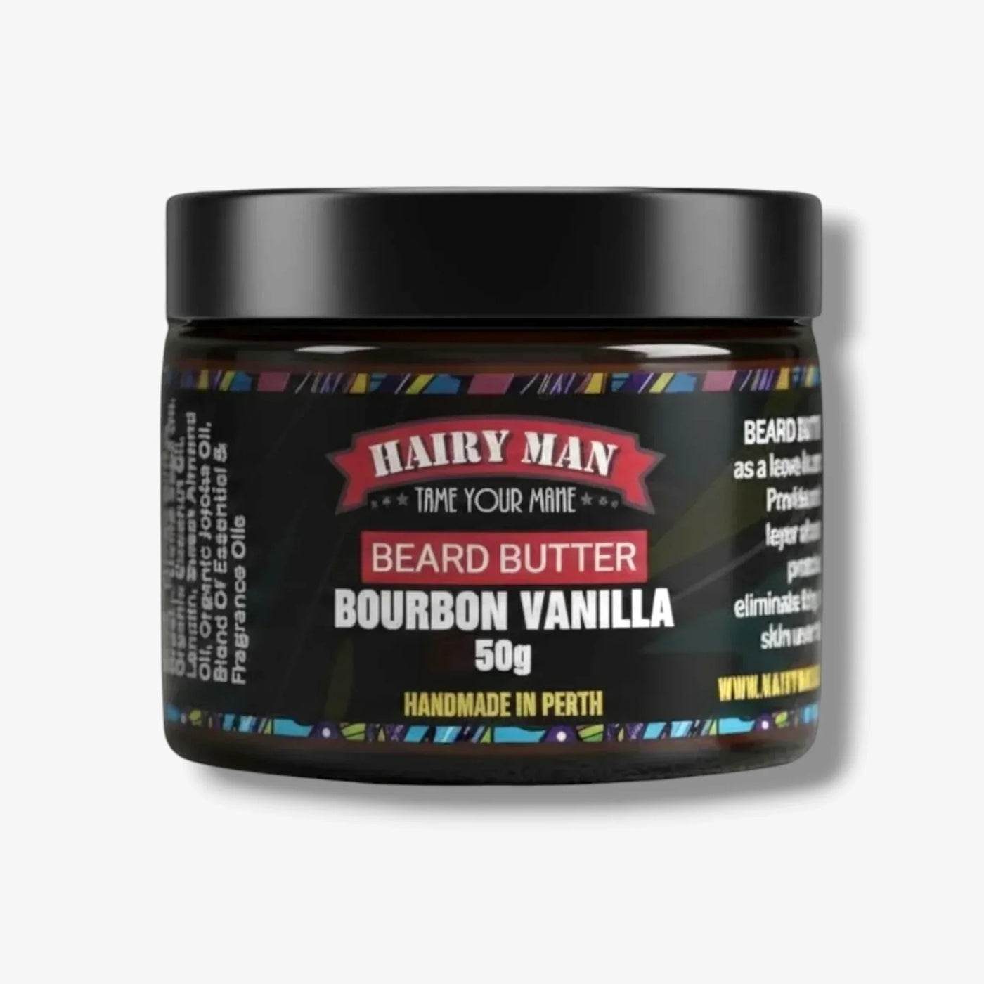 Bourbon Vanilla Beard Butter, 50g, handmade in Perth for grooming and softening beards