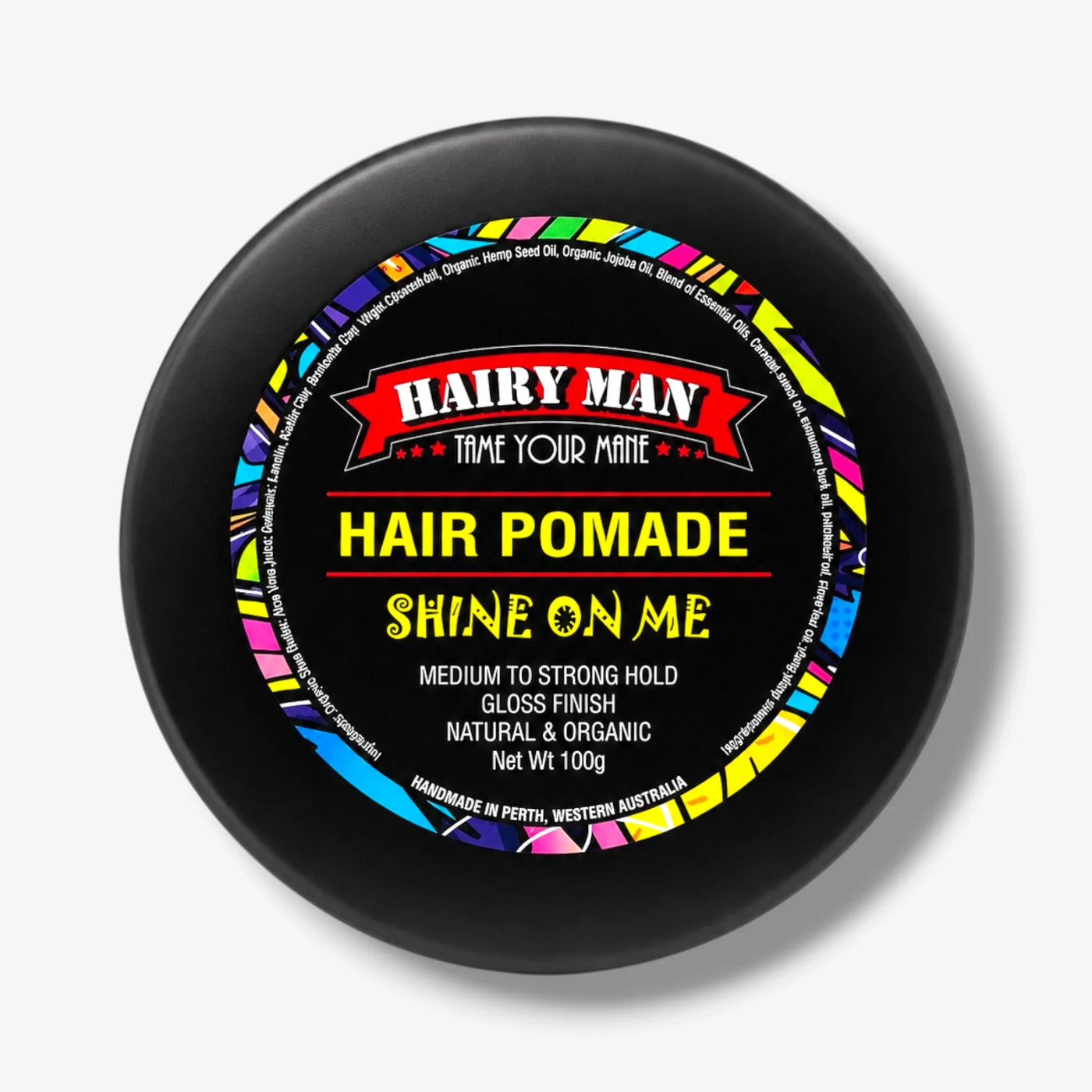 Hairy Man Hair Pomade with medium to strong hold, natural organic formula, handmade in Australia