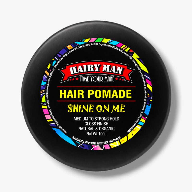 Hairy Man Hair Pomade with medium to strong hold, natural organic formula, handmade in Australia
