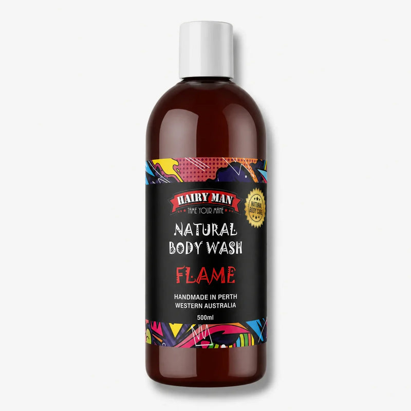 Natural Body Wash Flame by Hairy Man, handmade in Perth, Western Australia, 500ml