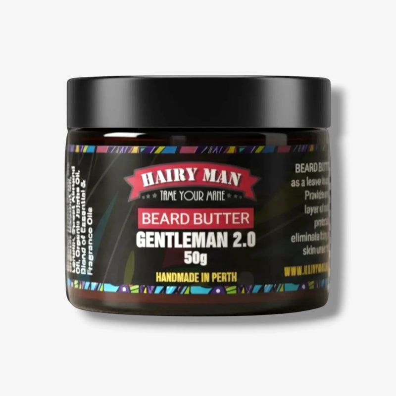 Hairy Man Gentleman 2.0 Beard Butter 50g, handmade in Perth, natural ingredients for beard care