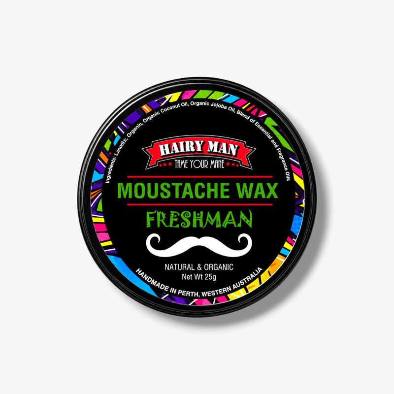 Hairy Man Freshman Moustache Wax, natural & organic, handmade in Perth, Australia, 25g