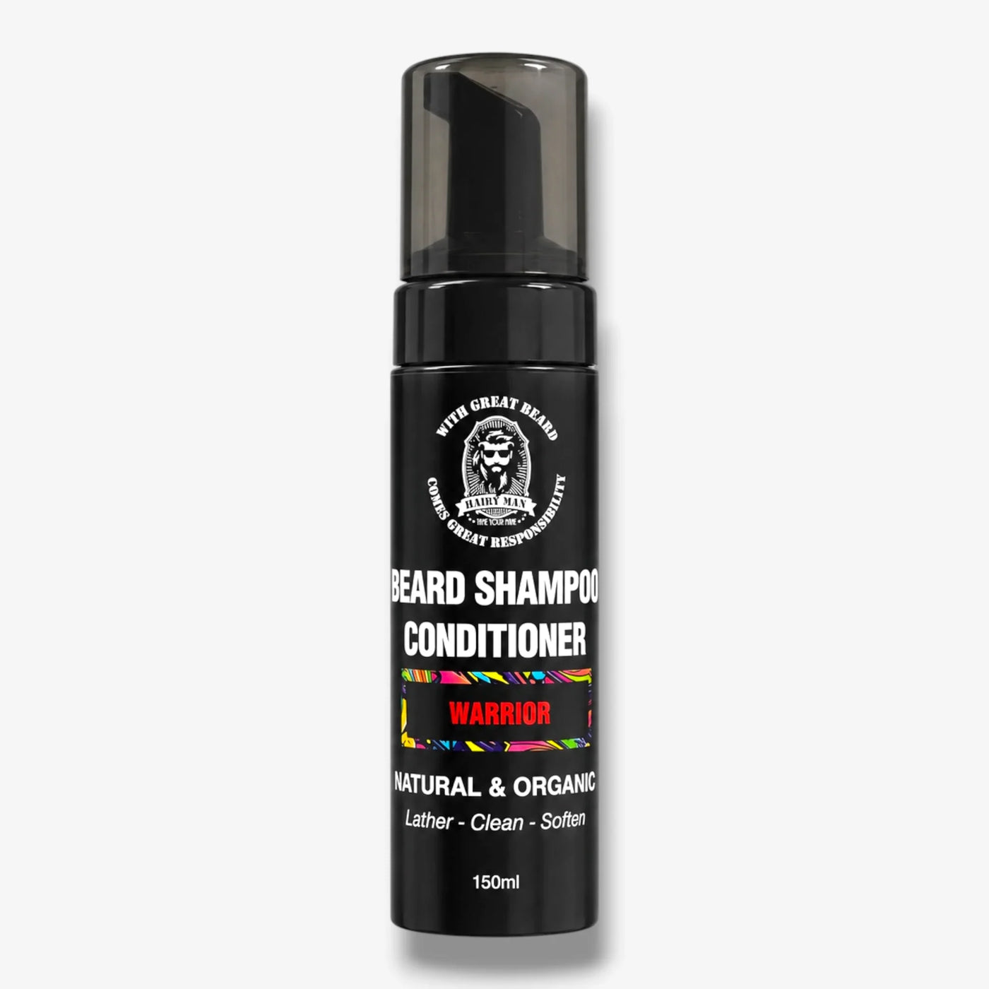 Warrior beard shampoo & conditioner, natural organic formula for clean, soft beards, 150ml