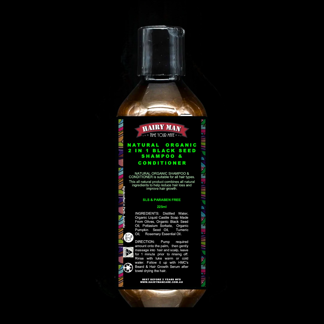 Organic Black Seed Hair Shampoo 225ML - Hairy Man Care