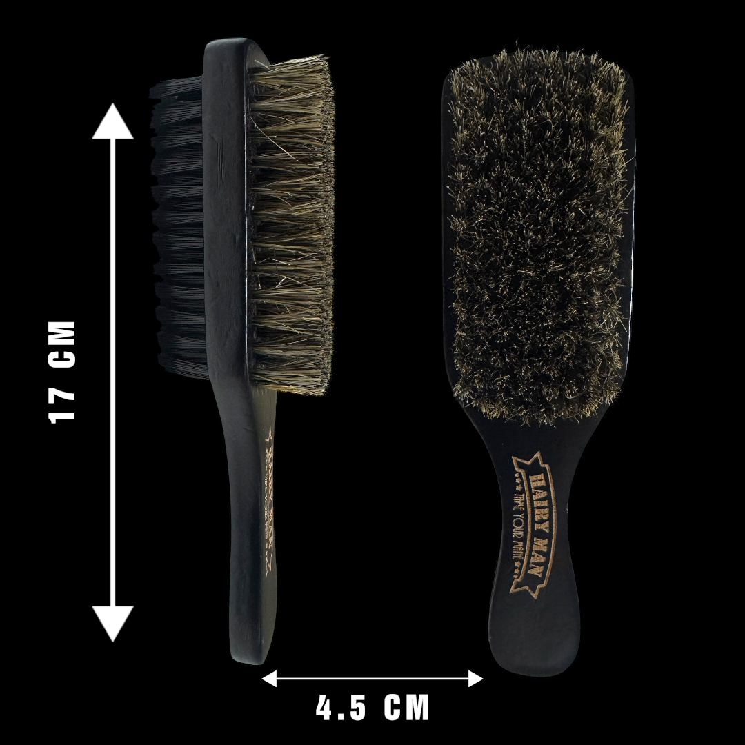 Double sided beard brush in black colour 
