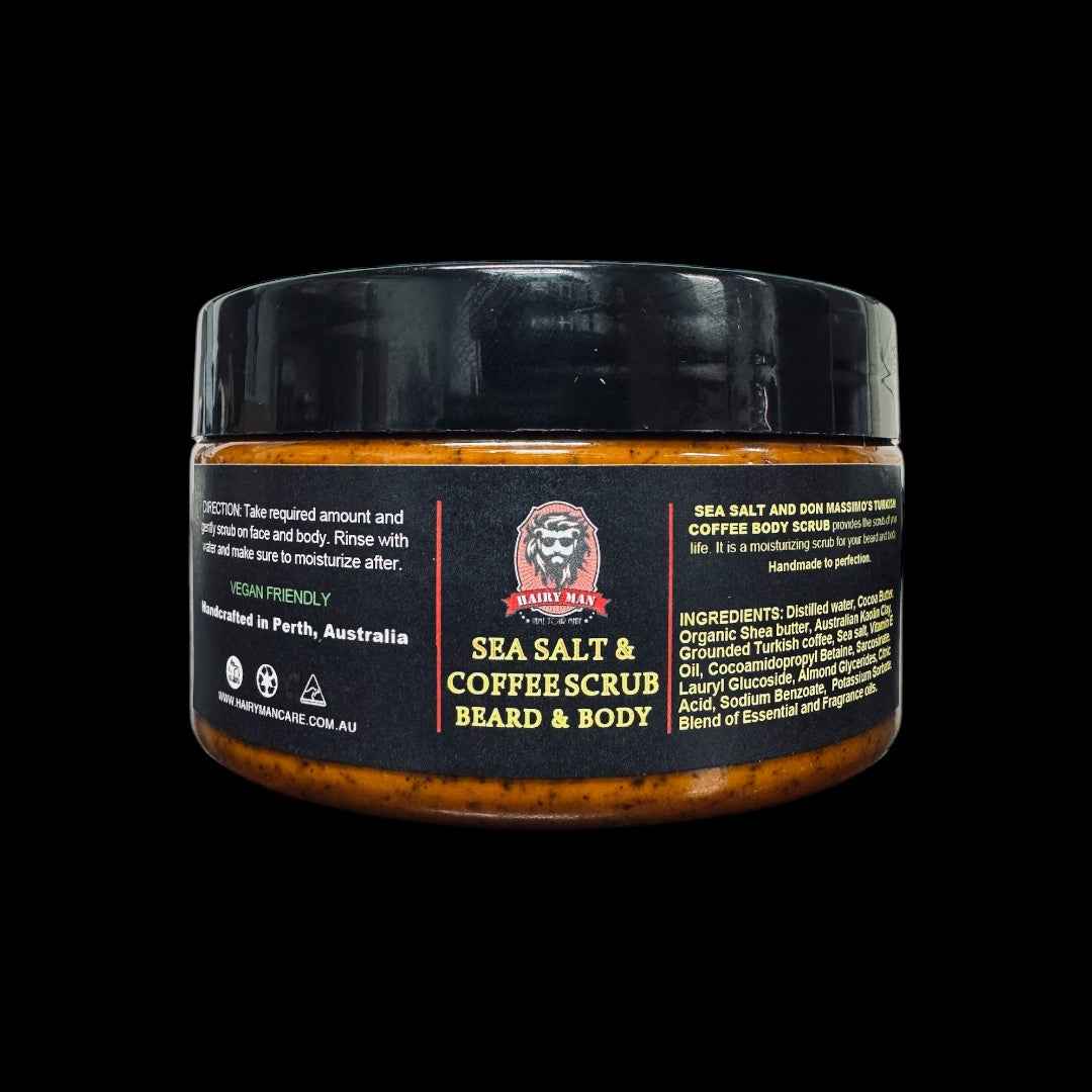 Dead Sea Salt And Coffee Scrub 200G - Hairy Man Care