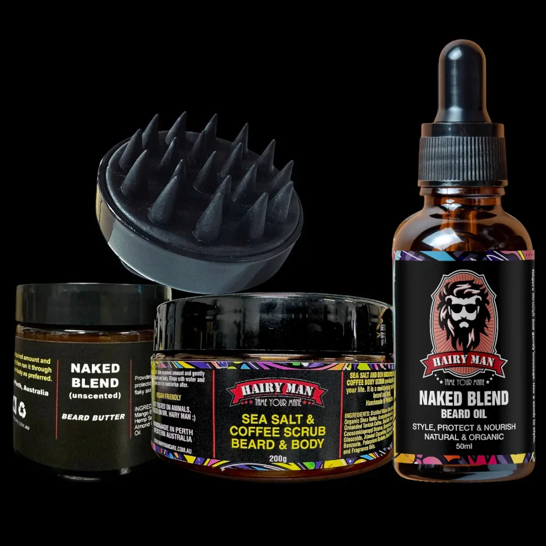 Best beard oil in Australia for dry and itchy beards - anti beardruff care bundle kit