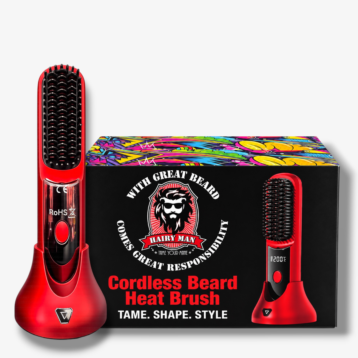 Cordless Beard & Hair Straightening Heat Brush