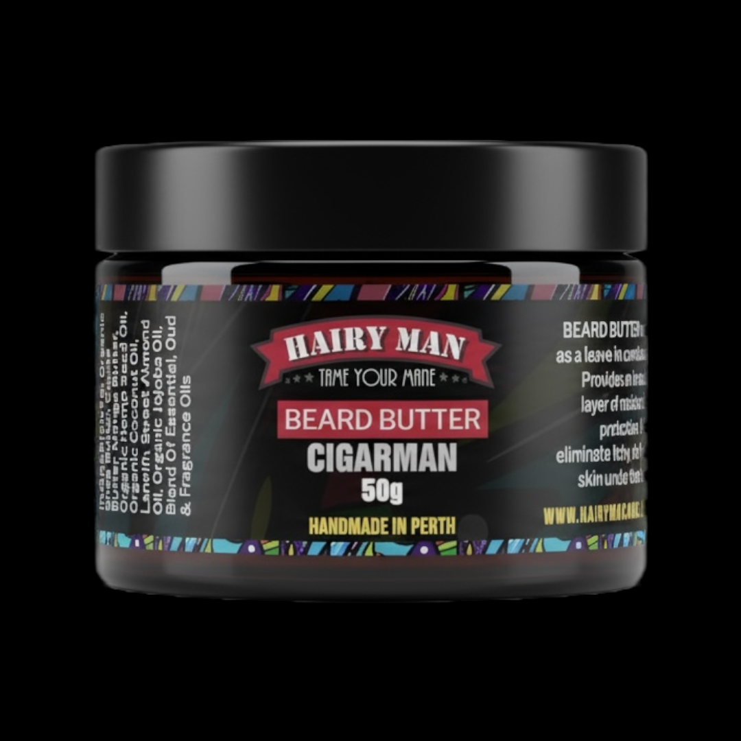 Hairy Man Care Australian-made natural beard butter for beard growth, hydration and styling – premium organic beard care product