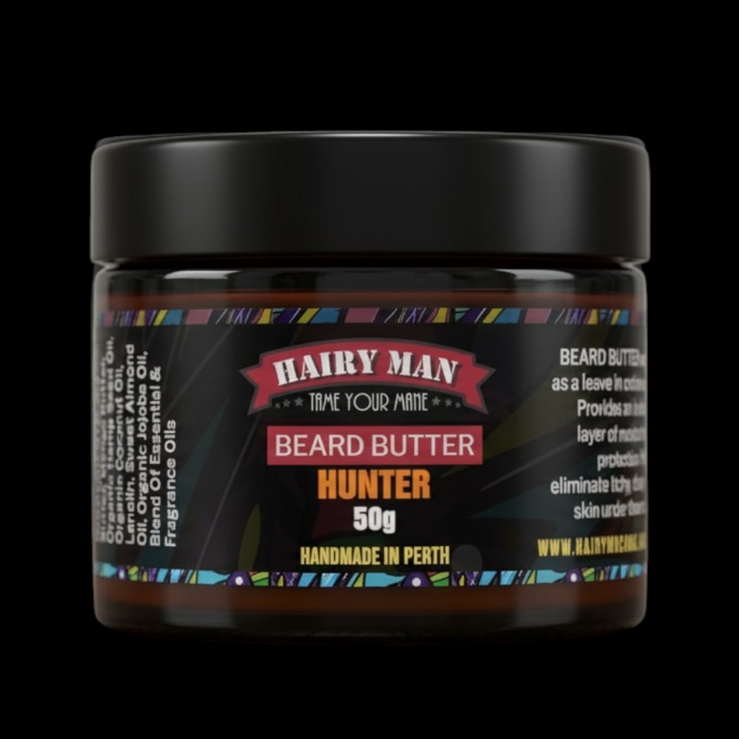 Hairy Man Care Australian-made natural beard butter for beard growth, hydration and styling – premium organic beard care product