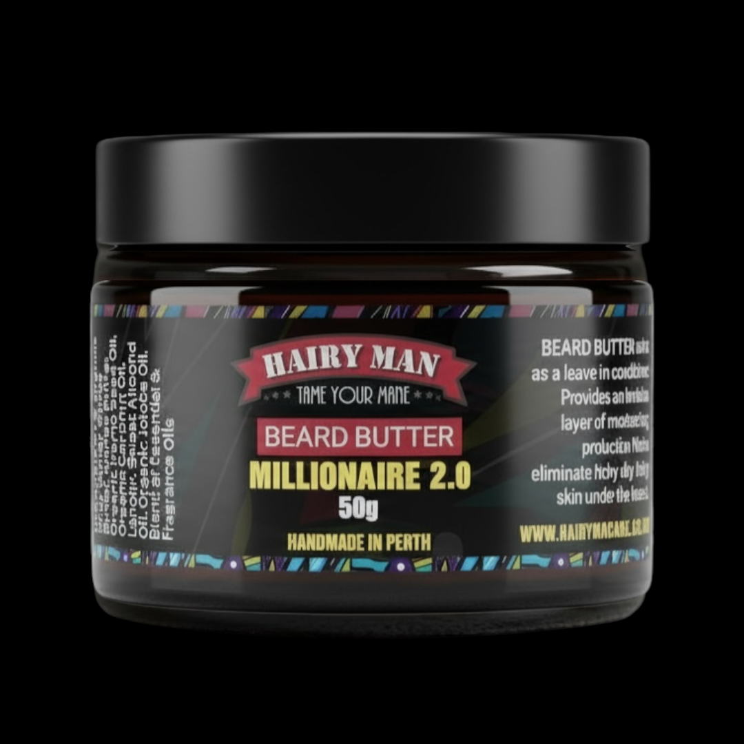 Hairy Man Care Australian-made natural beard butter for beard growth, hydration and styling – premium organic beard care product
