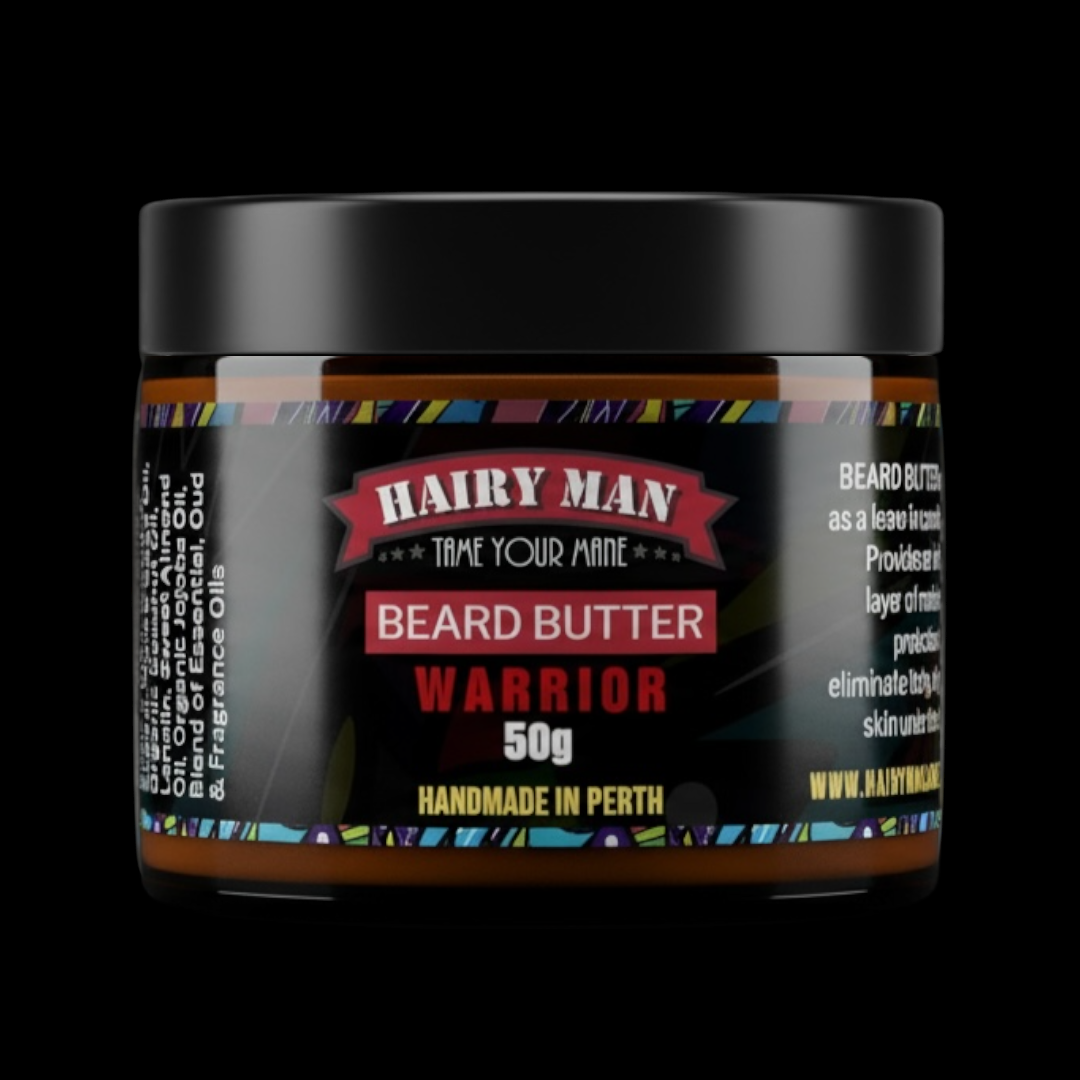 Hairy Man Care Australian-made natural beard butter for beard growth, hydration and styling – premium organic beard care product