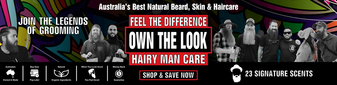 Australian-made natural beard care products – Hairy Man Care beard oils, balms, and grooming kits for healthy beards