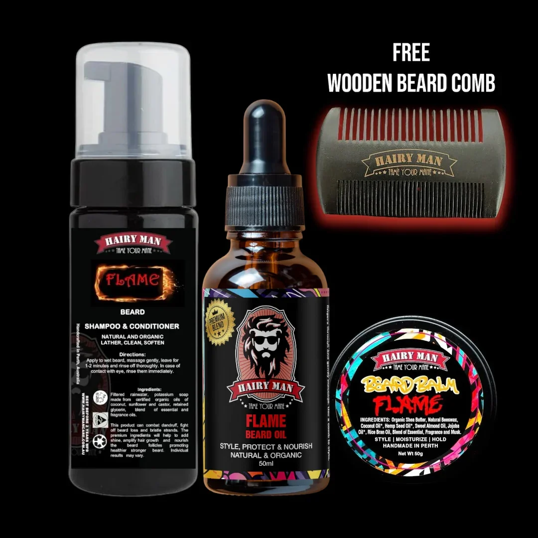 Best beard oil in Australia for dry and itchy beards - beard triple care kit bundle