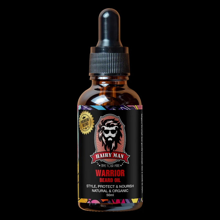 Hairy Man Care Warrior Beard Oil 50ml – Iris, Mint & Musk Blend