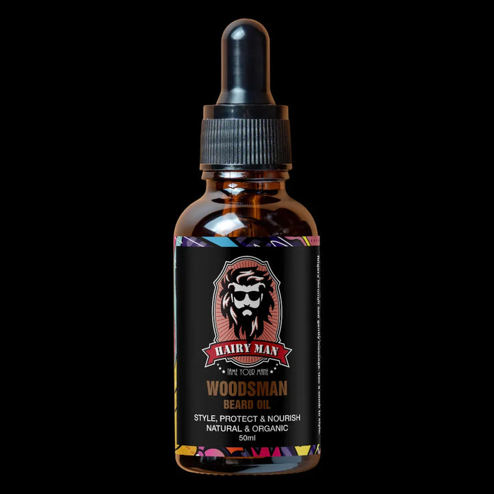 Hairy Man Care Woodsman Beard Oil 50ml – Cedarwood, Birchwood, Cashmere wood & Sandalwood Blend